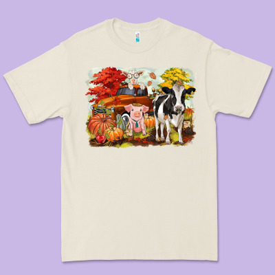 Fall Farm Animals Premium Tee Designed By Cowgirlartshop
