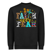 Black faith over fear with cross and sunflowers Heavyweight Sweatshirt - AdoDesignShop