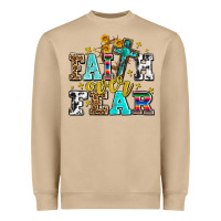 Mushroom faith over fear with cross and sunflowers Heavyweight Sweatshirt - AdoDesignShop