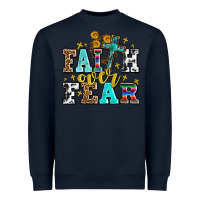 Navy faith over fear with cross and sunflowers Heavyweight Sweatshirt - AdoDesignShop
