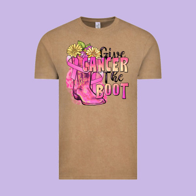 Give Cancer The Boot Vintage Tee Designed By Fadigitalartstudio