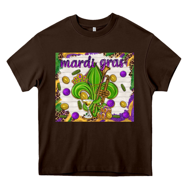 Mardi Gras Fleur De Lis Tumbler Heavy Core Tee by HowdyJamesFarm | Teevron