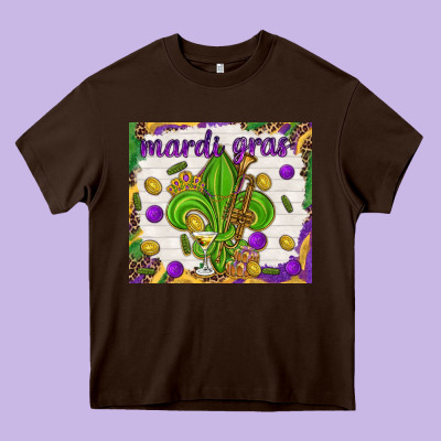 Mardi Gras Fleur De Lis Tumbler Heavy Core Tee Designed By Howdyjamesfarm