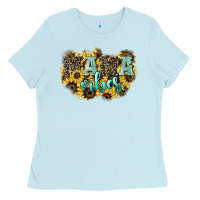 Baby Blue Mama vibes leopard mother's day Ladies Tee - HowdyJamesFarm