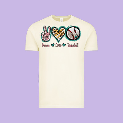 Peace Love Baseball Vintage Tee Designed By Jasminsmagicworld