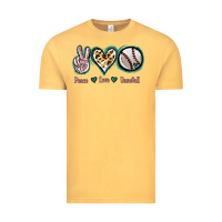 Vintage Mustard Peace Love Baseball Vintage Tee - Jasminsmagicworld