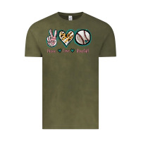 Vintage Olive Peace Love Baseball Vintage Tee - Jasminsmagicworld