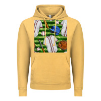 Vintage Mustard baseball uniform and field seamless pattern Vintage Hoodie - BundleAndBundleShop