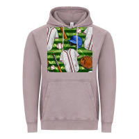 Vintage Zinc baseball uniform and field seamless pattern Vintage Hoodie - BundleAndBundleShop