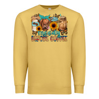 Antique Gold moody before coffee Premium Sweatshirt - JahusDesignShop