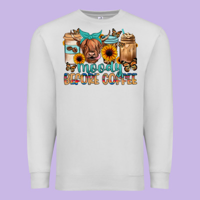 Moody Before Coffee Premium Sweatshirt Designed By Jahusdesignshop