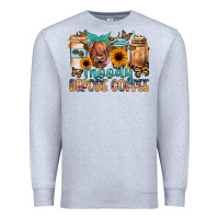 Heather Grey moody before coffee Premium Sweatshirt - JahusDesignShop