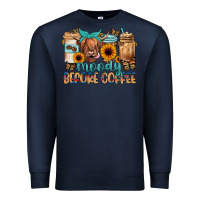 Navy moody before coffee Premium Sweatshirt - JahusDesignShop