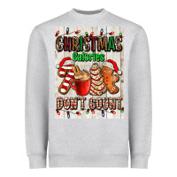 Heather Grey Christmas calories dont count Heavyweight Sweatshirt - AdoDesignShop