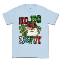 Dusty Blue ho ho howdy santa Classic Tee - CowGirlArtShop