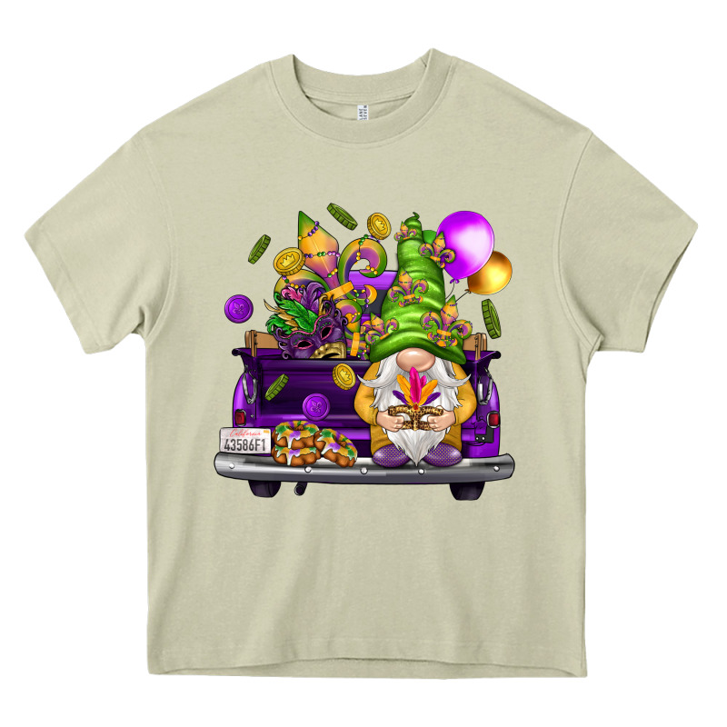 Mardi Gras Gnome On The Truck Heavy Core Tee by HowdyJamesFarm | Teevron