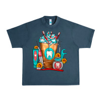 Midnight Navy Dentist Cold Drink Frappe Urban Heavy Tee - FaDigitalArtStudio