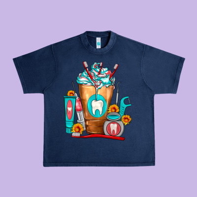 Dentist Cold Drink Frappe Urban Heavy Tee Designed By Fadigitalartstudio
