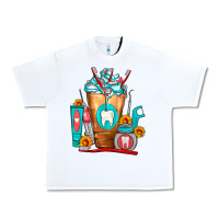 White Dentist Cold Drink Frappe Urban Heavy Tee - FaDigitalArtStudio