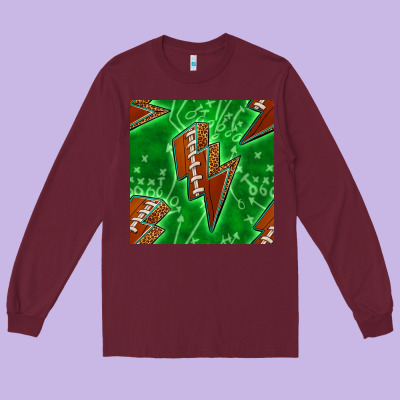 American Football Thunder Long Sleeve Tee Designed By Bundleandbundleshop
