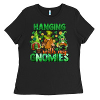 Black St. Patrick's Day gnomes Ladies Tee - CowGirlArtShop