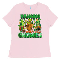Bubblegum Pink St. Patrick's Day gnomes Ladies Tee - CowGirlArtShop