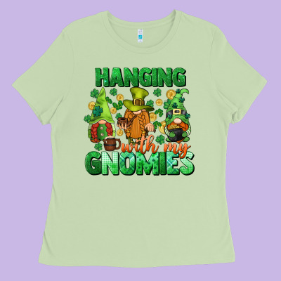 St. Patrick's Day Gnomes Ladies Tee Designed By Cowgirlartshop