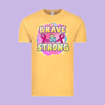 Brave And Strong Cancer Vintage Tee Designed By Fadigitalartstudio