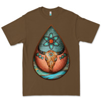 Cacao teardrop tooled leather bullskull earrings Premium Tee - Jasminsmagicworld