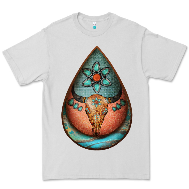 Teardrop Tooled Leather Bullskull Earrings Premium Tee by Jasminsmagicworld | Teevron