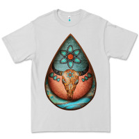 Dove Grey teardrop tooled leather bullskull earrings Premium Tee - Jasminsmagicworld