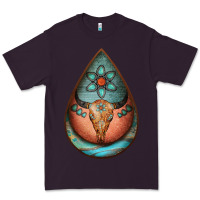 Plum teardrop tooled leather bullskull earrings Premium Tee - Jasminsmagicworld