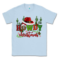 Dusty Blue howdy christmas cowboy hat Classic Tee - CowGirlArtShop