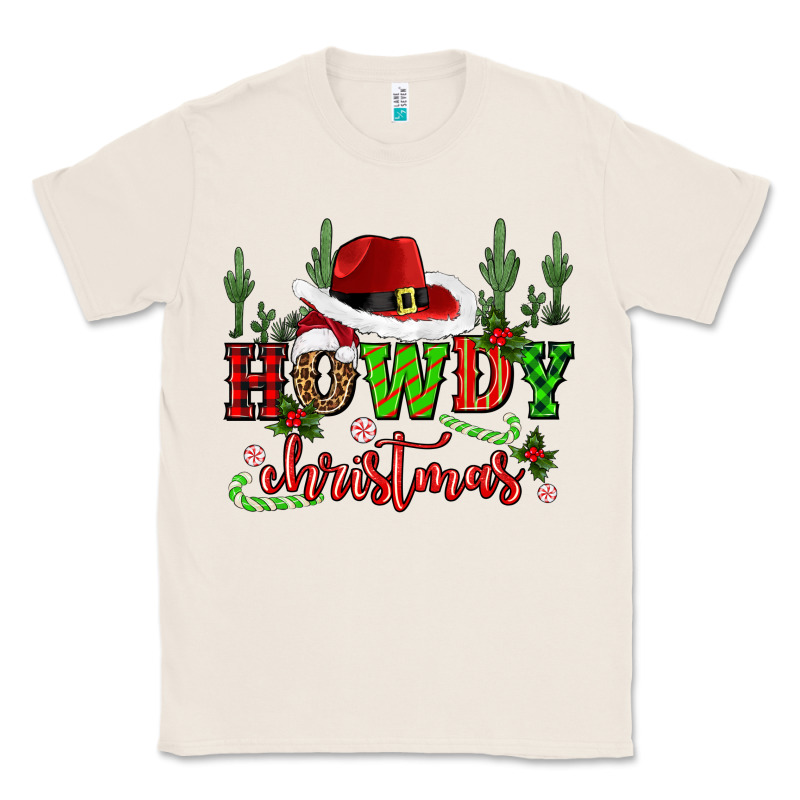 Howdy Christmas Cowboy Hat Classic Tee by CowGirlArtShop | Teevron