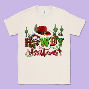 Howdy Christmas Cowboy Hat Classic Tee Designed By Cowgirlartshop