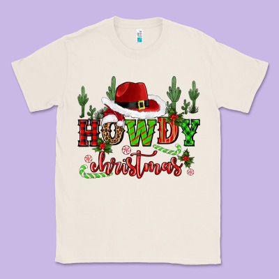 Howdy Christmas Cowboy Hat Classic Tee Designed By Cowgirlartshop