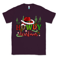 Plum howdy christmas cowboy hat Classic Tee - CowGirlArtShop