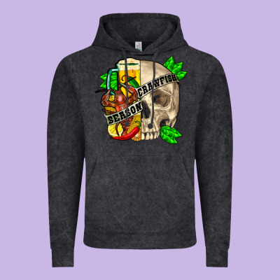 Skull Crawfish Season Vintage Hoodie Designed By Fadigitalartstudio