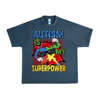 Midnight Navy Autism is my superpower Autism Awareness Day Urban Heavy Tee - FaDigitalArtStudio