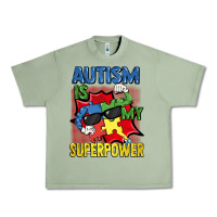 Oil Green Autism is my superpower Autism Awareness Day Urban Heavy Tee - FaDigitalArtStudio