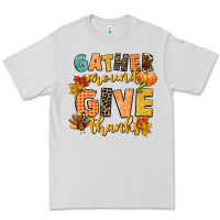 Dove Grey gather around and give thanks Premium Tee - CowGirlArtShop