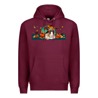 Burgundy Halloween Guinea Pig Premium Hoodie - LillyAllenDesigns