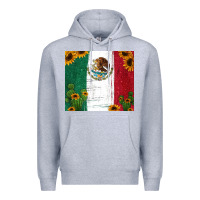 Heather Grey cactus sunflower mexican flag z Premium Hoodie - Jasminsmagicworld