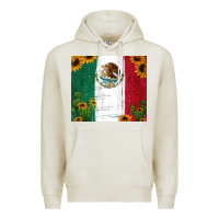 Oatmeal Heather cactus sunflower mexican flag z Premium Hoodie - Jasminsmagicworld