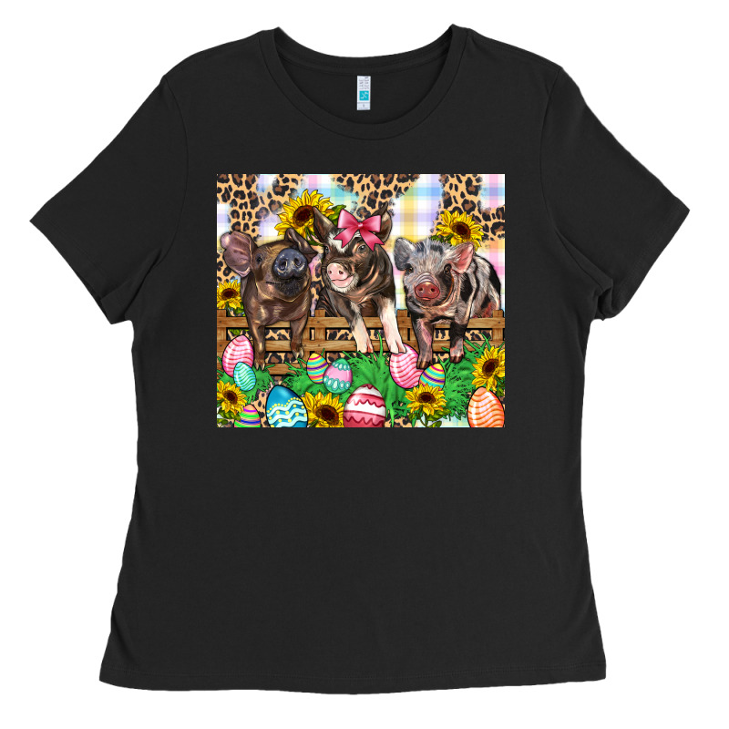 Easter Farm Animals Happy Easter Day Ladies Tee by CowGirlArtShop | Teevron