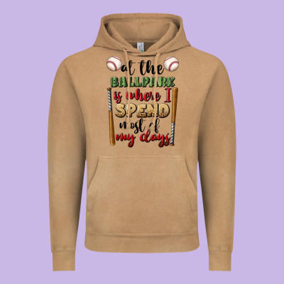 At The Ballpark Is Where I Spend Most My Days Vintage Hoodie Designed By Bundleandbundleshop