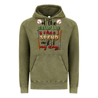 Vintage Olive at the ballpark is where i spend most my days Vintage Hoodie - BundleAndBundleShop