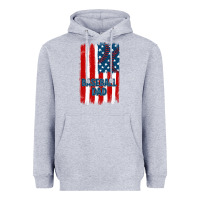 Heather Grey baseball dad american flag Heavyweight Hoodie - JahusDesignShop