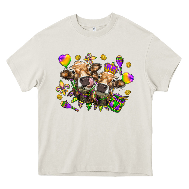 Mardi Gras Heifers Heavy Core Tee by HowdyJamesFarm | Teevron