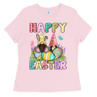 Bubblegum Pink Happy Easter gnomies Easter Day Ladies Tee - CowGirlArtShop